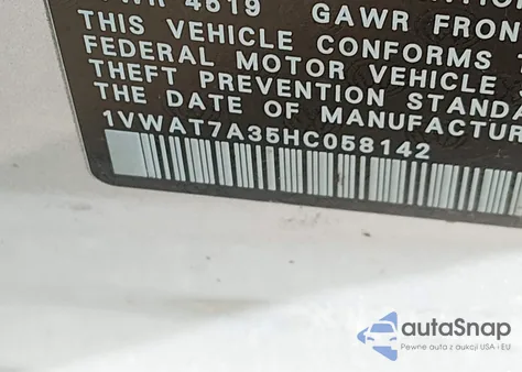 2017 Volkswagen Passat 1.8T S from USA, damaged, VIN 1VWAT7A35HC058142